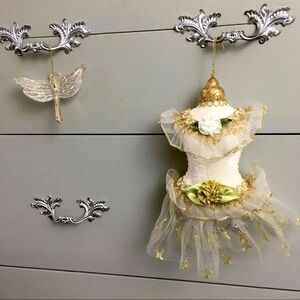 Vintage ornaments decorative mannequin dress form & glitter firefly